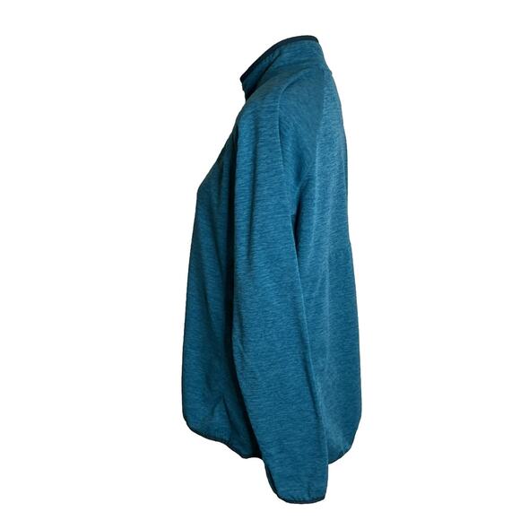 L.L. Bean Adventure Grid Blue Half-Zip Polyester Pullover Thumb Slot Size L Reg - Picture 9 of 15